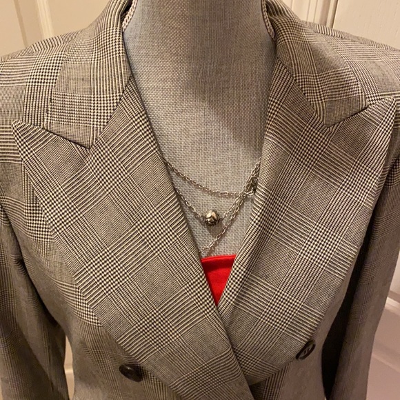 DKNY Double-breasted Glen Plaid Blazer - Picture 3 of 16
